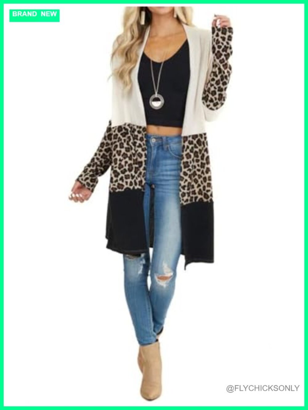Women's Open Front Long Cardigan Draped Buffalo Plaid Knit Sweater with Pockets